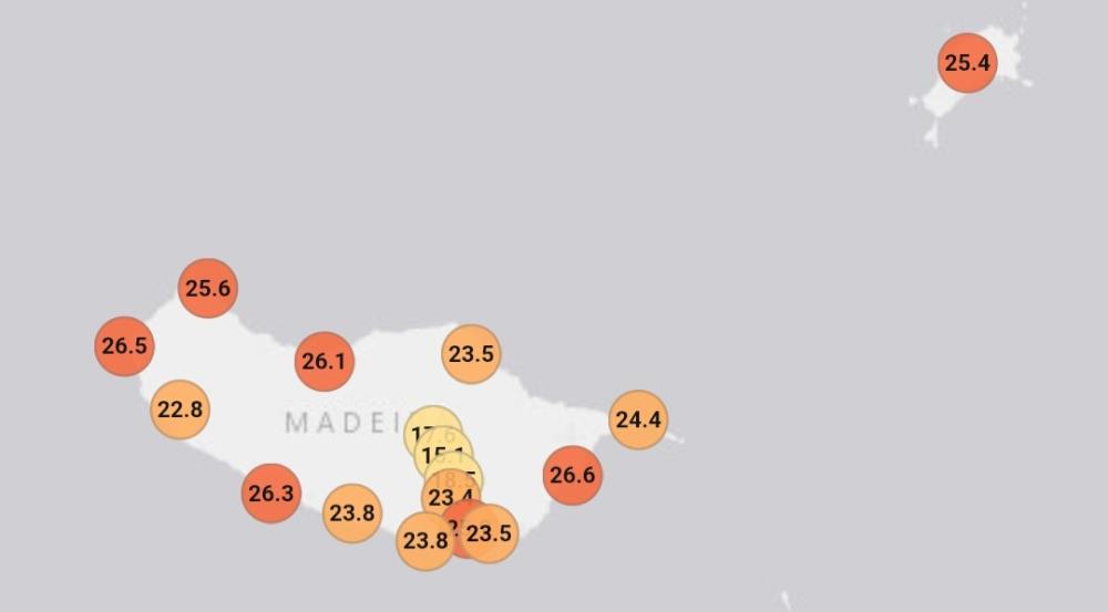 Temperaturas máximas em 14.06.25