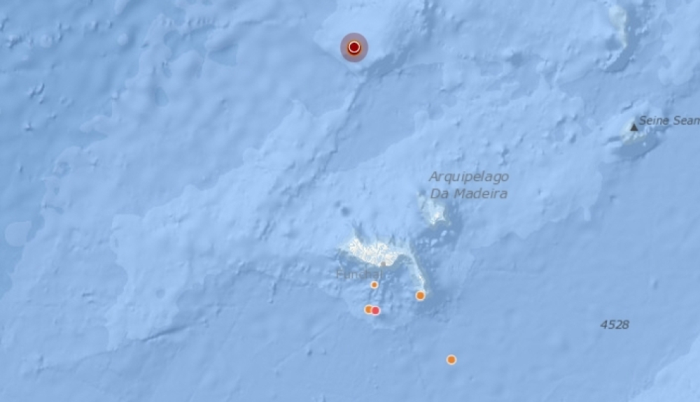Sismo de 4.1 a Noroeste do Porto Santo