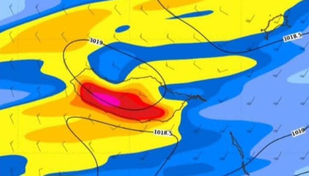 Aviso laranja para chuva forte