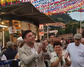 Padre junta-se ao despique no arraial do Ros&aacute;rio (com v&iacute;deo)