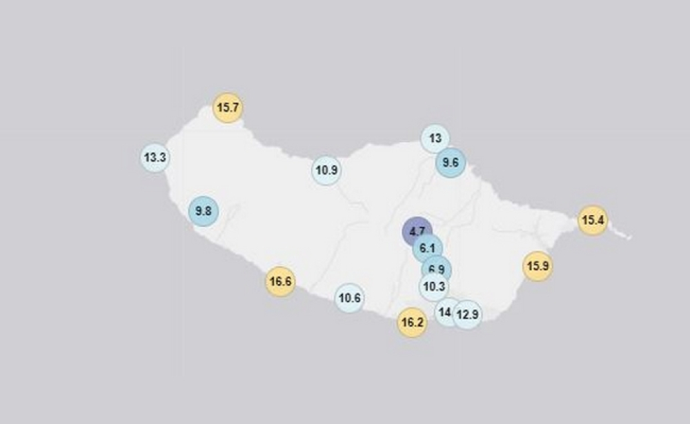 Noite fria na Madeira. Consulte as temperaturas registadas