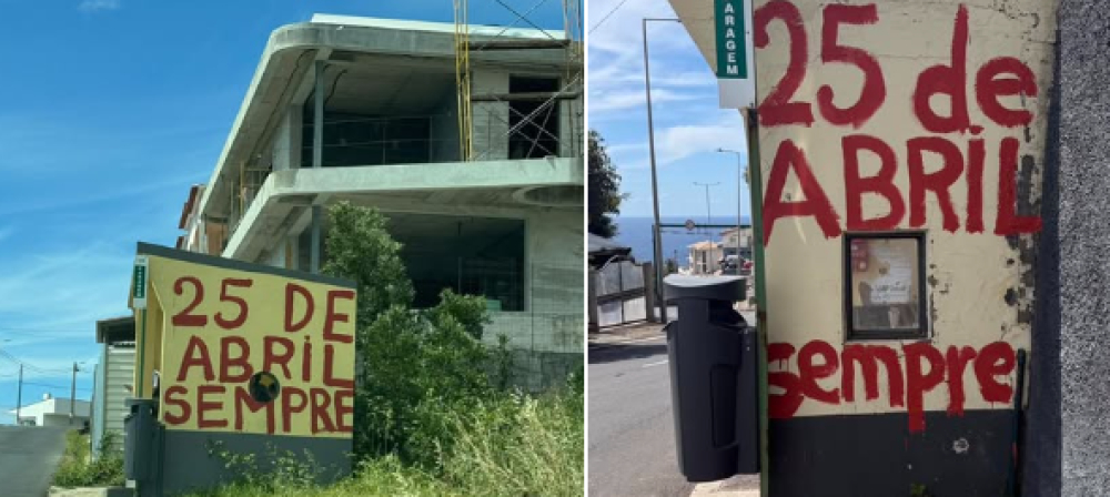 Vandalismo assinala madrugada de 25 de Abril em Santa Cruz