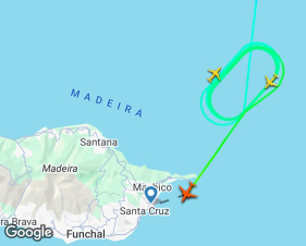 Avi&otilde;es &agrave;s voltas para aterrar na Madeira