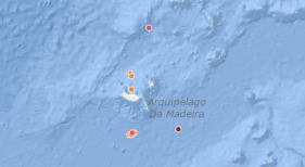 Pequeno sismo a Sudeste das Desertas