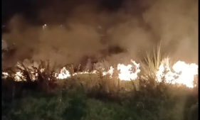 Inc&ecirc;ndio no centro do Jardim da Serra (com v&iacute;deo)