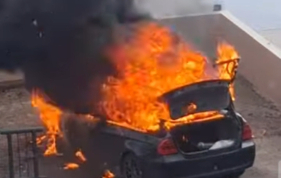 Carro em chamas (com v&iacute;deo)