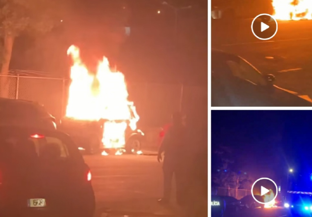Carro a arder nas Courelas (com vídeo)