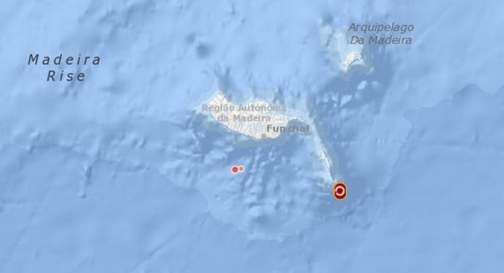 Dos sismos esta madrugada a Sul da Madeira