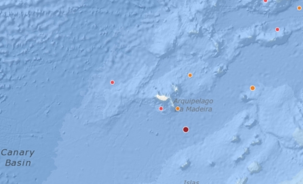 Sismo a Sudeste das Desertas