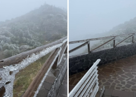 Gelo e neve nos pontos mais altos da Madeira
