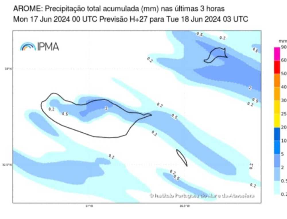 Passagem de frente traz chuva para a Madeira