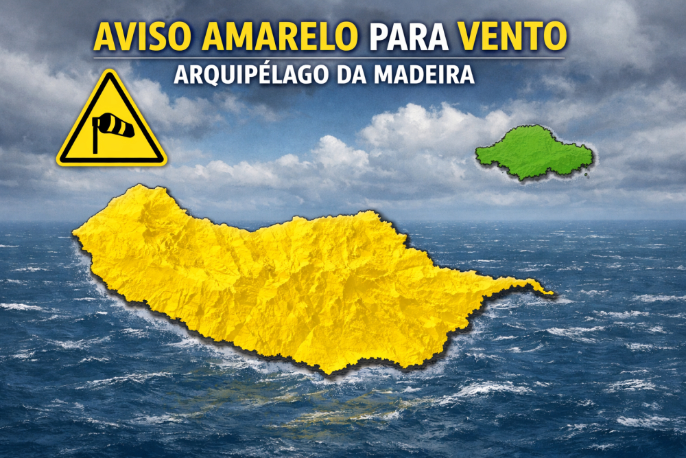 Aviso amarelo para o vento forte na Madeira
