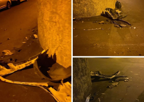 Condutor em fuga ap&oacute;s embate violento em rua residencial