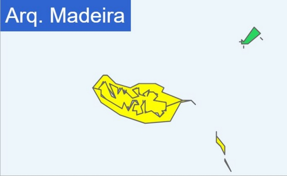 Aviso amarelo para chuva forte