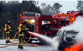 Carro incendeia-se nas Carreiras (com v&iacute;deo)