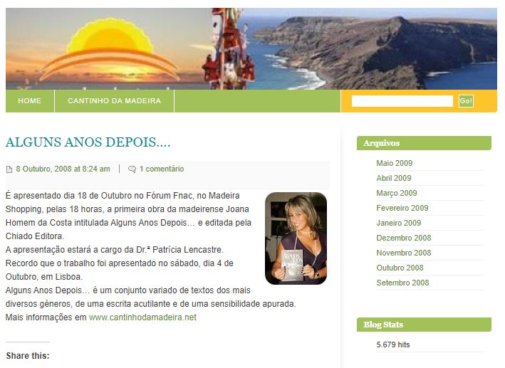 Blogue Cantinho da Madeira em 2008